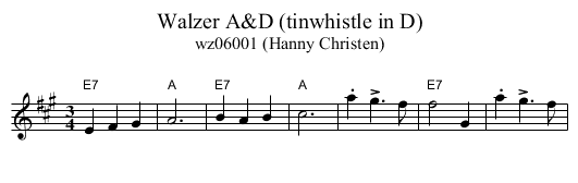 Walzer A&D (tinwhistle in D) - staff notation