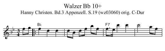 Walzer Bb 10+ - staff notation