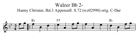 Walzer Bb 2- - staff notation