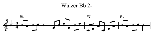 Walzer Bb 2- - staff notation