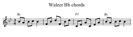 Walzer Bb chords - staff notation