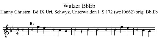 Walzer BbEb - staff notation