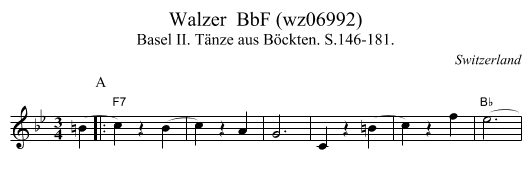 Walzer  BbF (wz06992) - staff notation