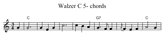 Walzer C 5- chords - staff notation