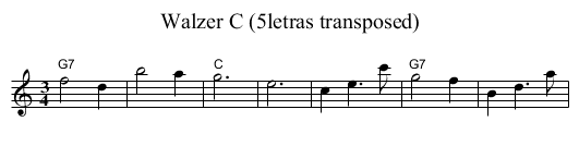 Walzer C (5letras transposed) - staff notation