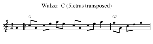 Walzer  C (5letras transposed) - staff notation
