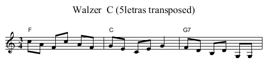 Walzer  C (5letras transposed) - staff notation