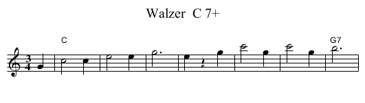 Walzer  C 7+ - staff notation