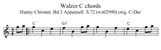 Walzer C chords - staff notation