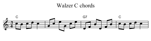 Walzer C chords - staff notation