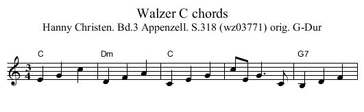 Walzer C chords - staff notation