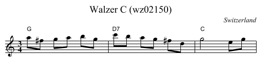 Walzer C (wz02150) - staff notation
