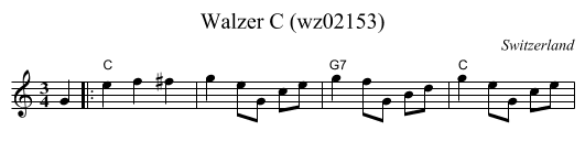 Walzer C (wz02153) - staff notation