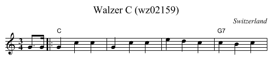 Walzer C (wz02159) - staff notation
