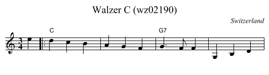 Walzer C (wz02190) - staff notation