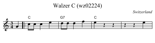 Walzer C (wz02224) - staff notation