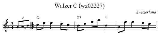 Walzer C (wz02227) - staff notation