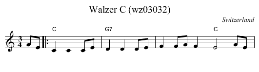 Walzer C (wz03032) - staff notation