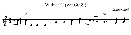 Walzer C (wz03039) - staff notation