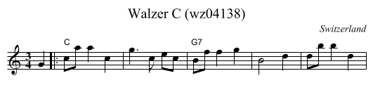 Walzer C (wz04138) - staff notation