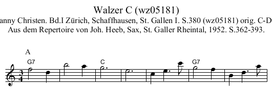 Walzer C (wz05181) - staff notation