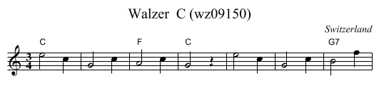Walzer  C (wz09150) - staff notation
