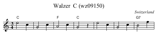 Walzer  C (wz09150) - staff notation