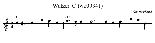 Walzer  C (wz09341) - staff notation