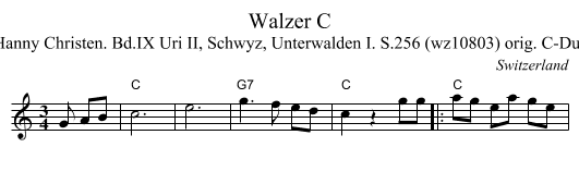 Walzer C - staff notation
