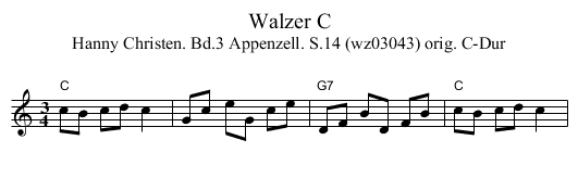 Walzer C - staff notation