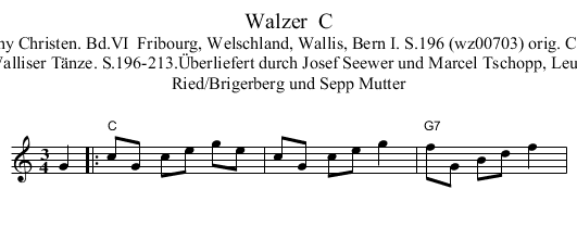 Walzer  C - staff notation