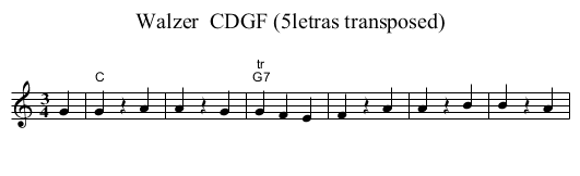 Walzer  CDGF (5letras transposed) - staff notation
