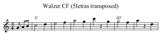 Walzer CF (5letras transposed) - staff notation