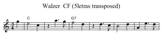 Walzer  CF (5letras transposed) - staff notation