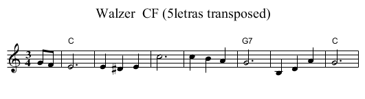 Walzer  CF (5letras transposed) - staff notation