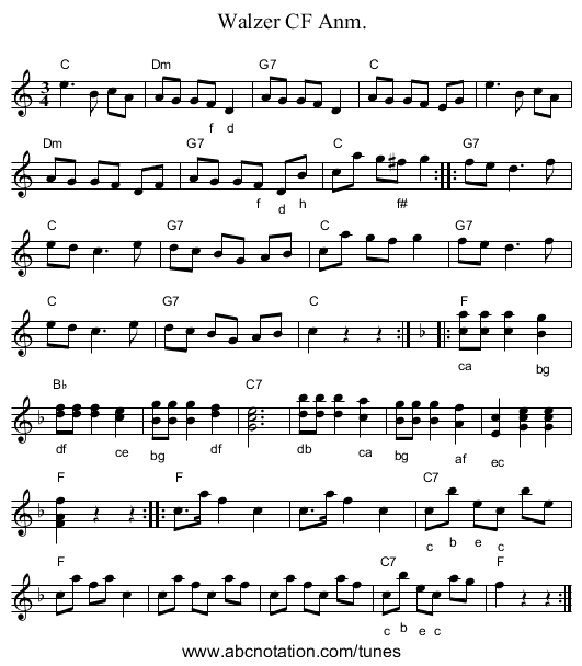Walzer CF Anm. - staff notation