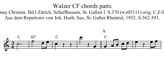 Walzer CF chords parts - staff notation