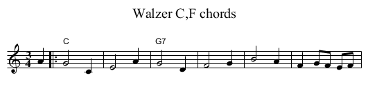 Walzer C,F chords - staff notation