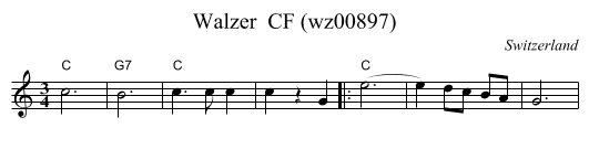 Walzer  CF (wz00897) - staff notation