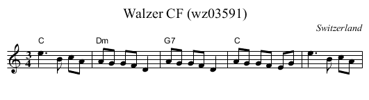 Walzer CF (wz03591) - staff notation