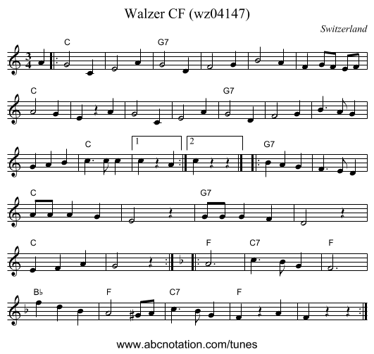 Walzer CF (wz04147) - staff notation