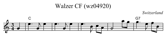 Walzer CF (wz04920) - staff notation