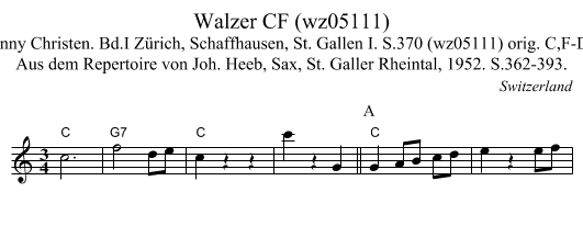Walzer CF (wz05111) - staff notation