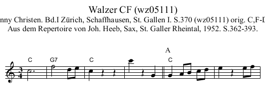 Walzer CF (wz05111) - staff notation