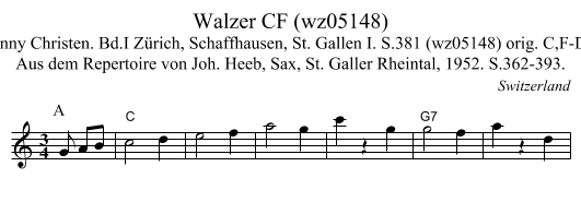 Walzer CF (wz05148) - staff notation