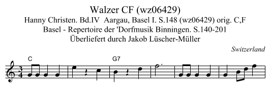 Walzer CF (wz06429) - staff notation