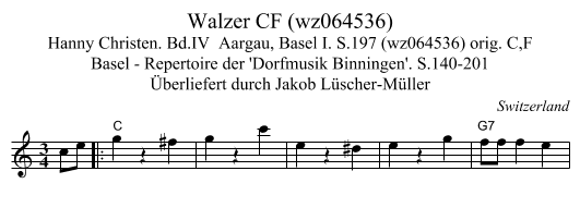 Walzer CF (wz064536) - staff notation
