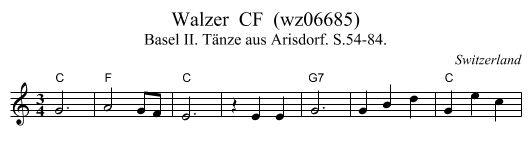 Walzer  CF  (wz06685) - staff notation