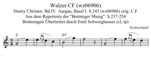 Walzer CF (wz06906) - staff notation