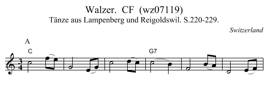 Walzer.  CF  (wz07119) - staff notation